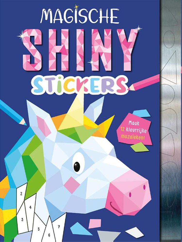 Cool shiny stickers sticker book Magical creatures, 12 mosaics