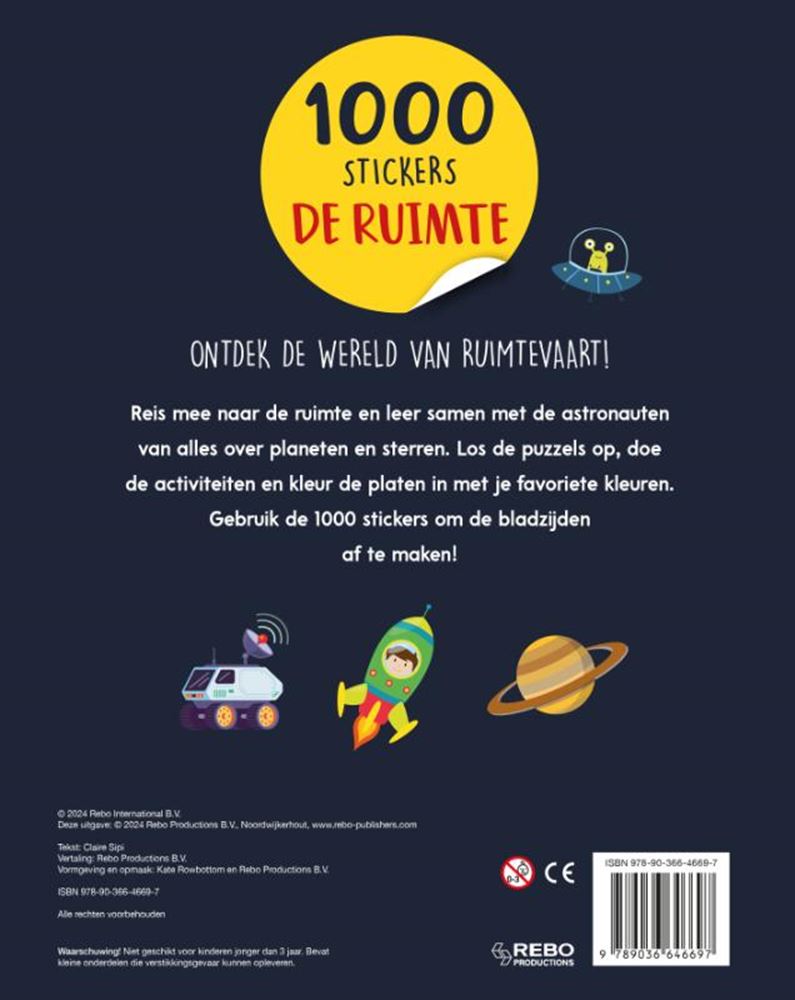 Libro de pegatinas: espacio - 1000 pegatinas 3+