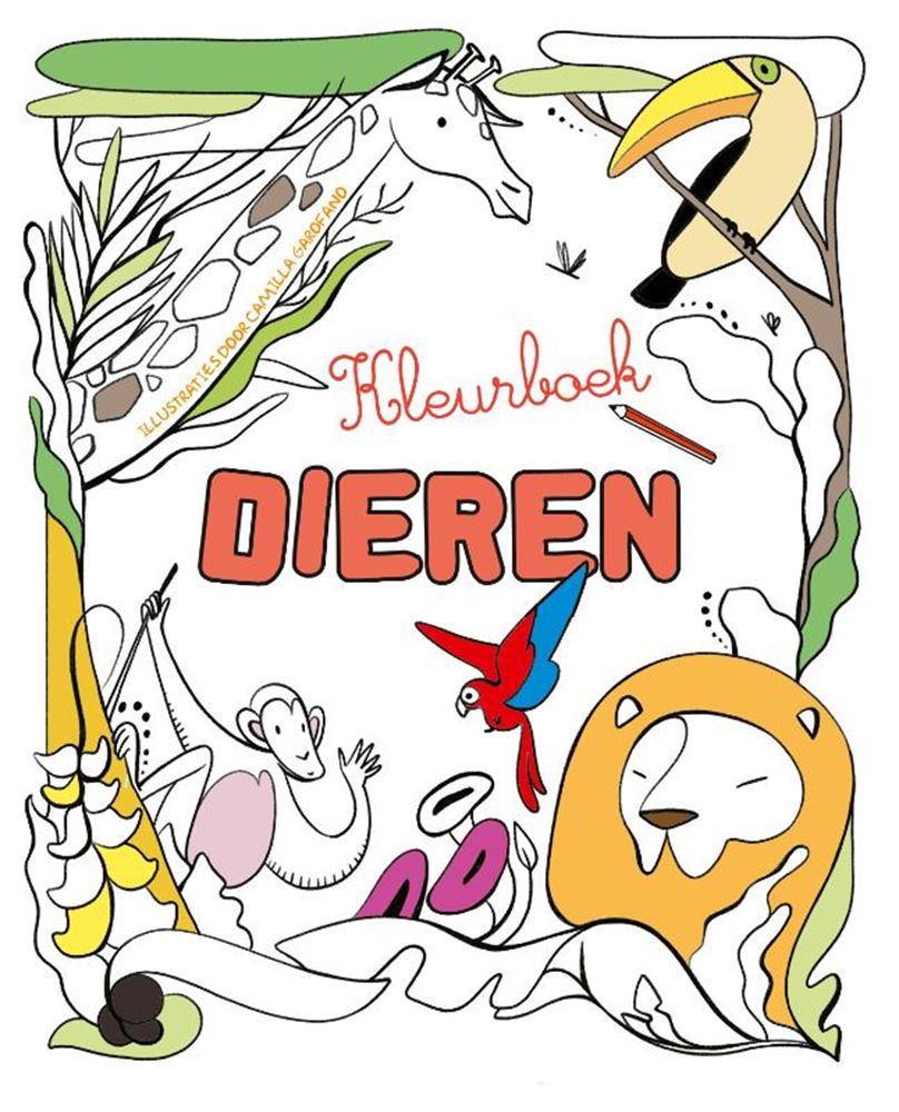 Merkloos sans marque kleurenboek dieren - boek - educatief met dierenillustraties