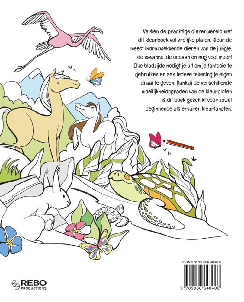Merkloos sans marque kleurenboek dieren - boek - educatief met dierenillustraties