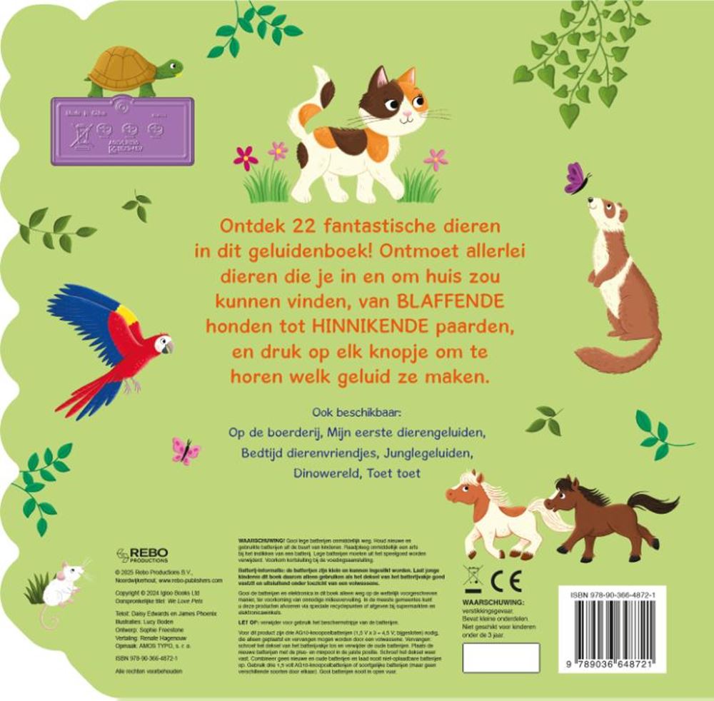 Vrolijke huisdieren - 22 geluidenboek 4+