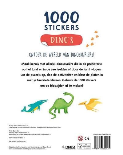 Rebo publishers doeboek dino's - 1000 stickers