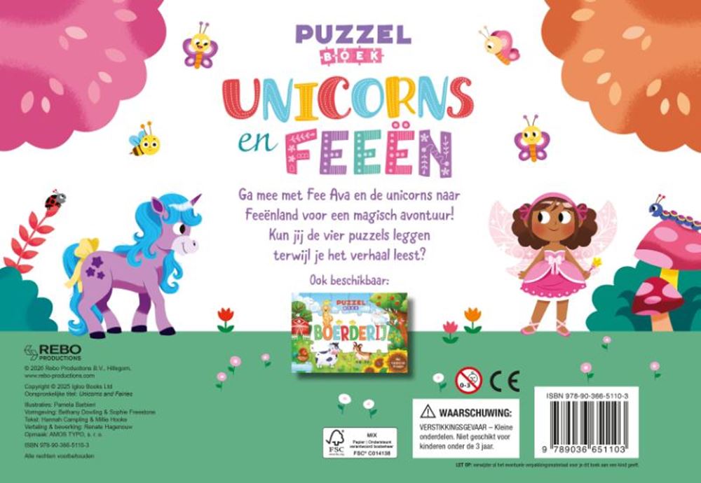 Unicorns en feeën - puzzelboek 4+