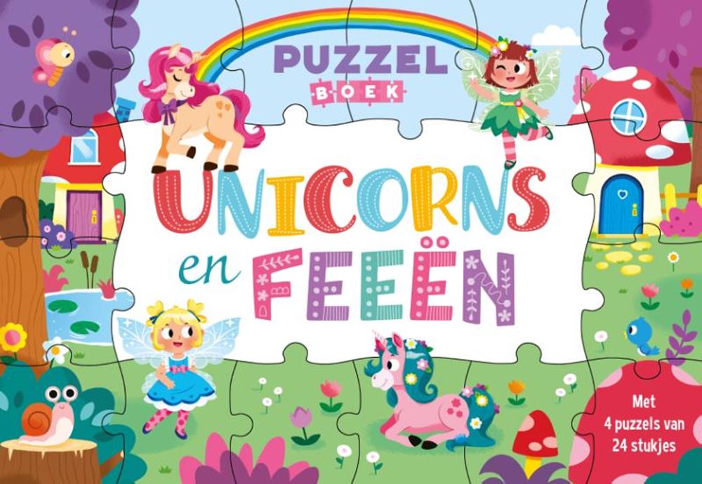 Unicorns en feeën - puzzelboek 4+