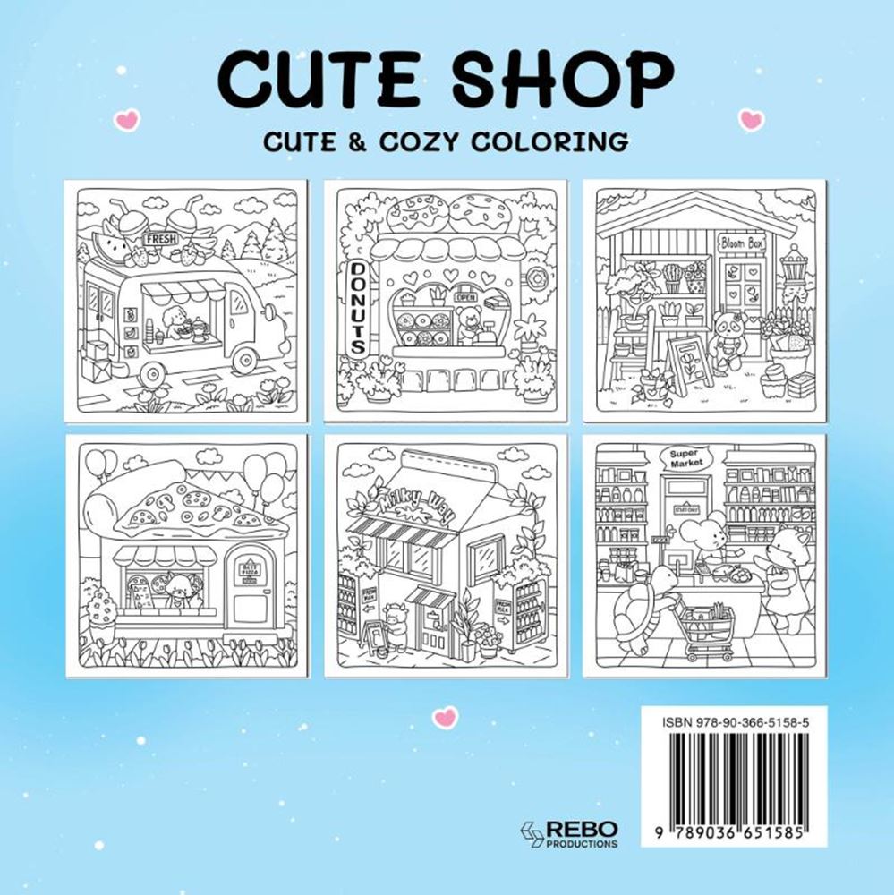 Rebo publishers cute shop - cute cozy coloring book