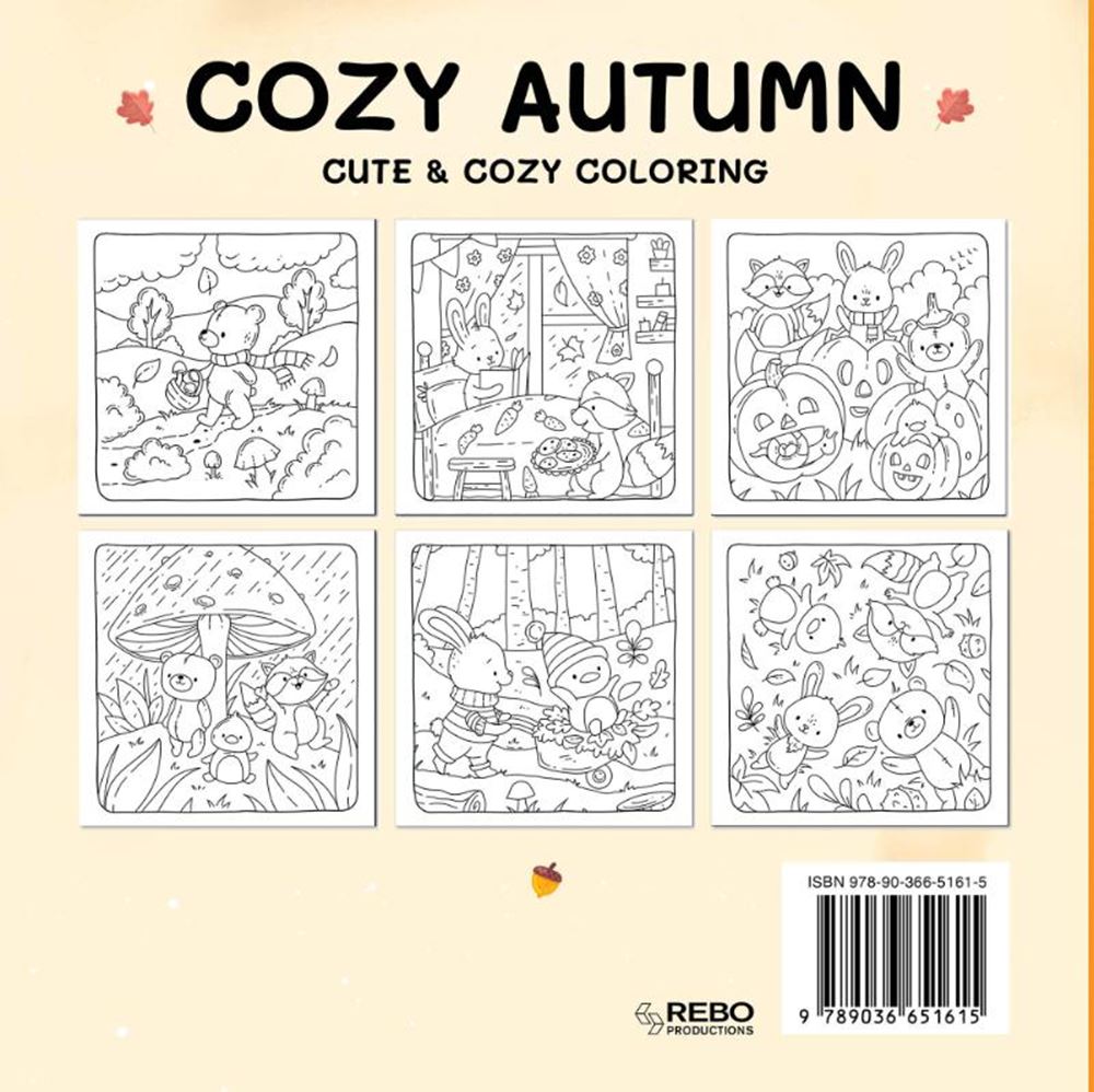 Autunno accogliente degli editori Rebo: libro da colorare carino e accogliente