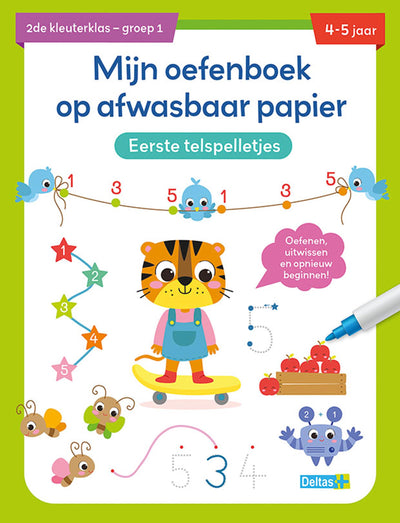 Cuaderno de ejercicios Deltas papel lavable juegos primeros conteos (4-5 años)