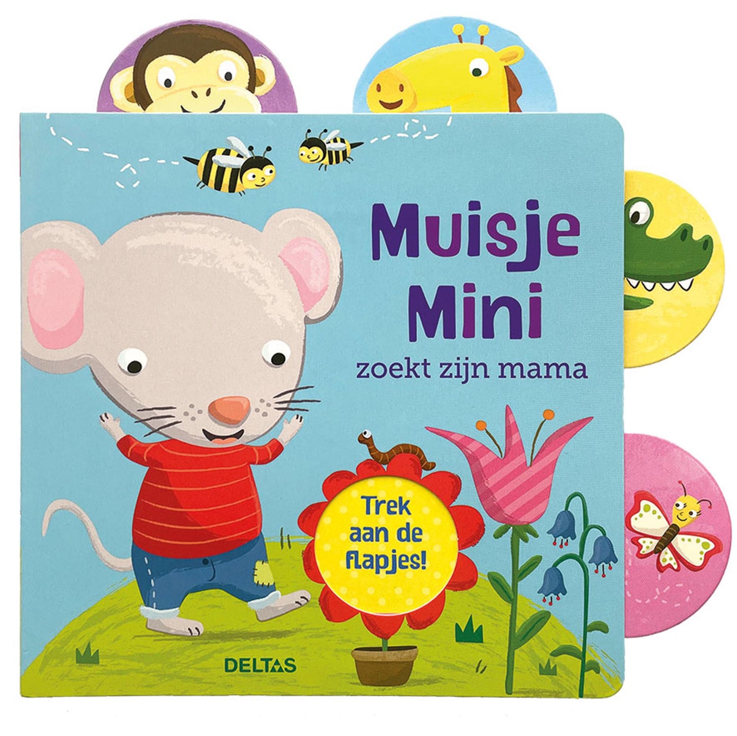 Deltas Muisje Mini está buscando su libro de cartón de mamá