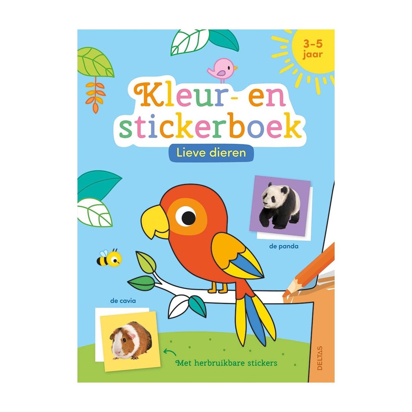 Libro para colorear y pegatinas de animales dulces deltas