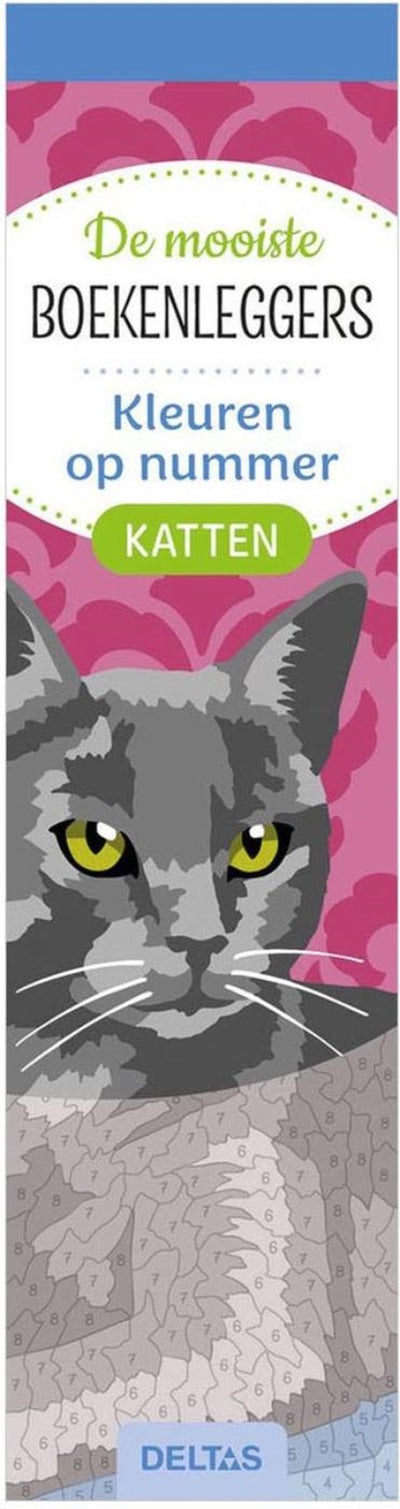 Deltas los marcapáginas para colorear más bonitos color por número - gatos