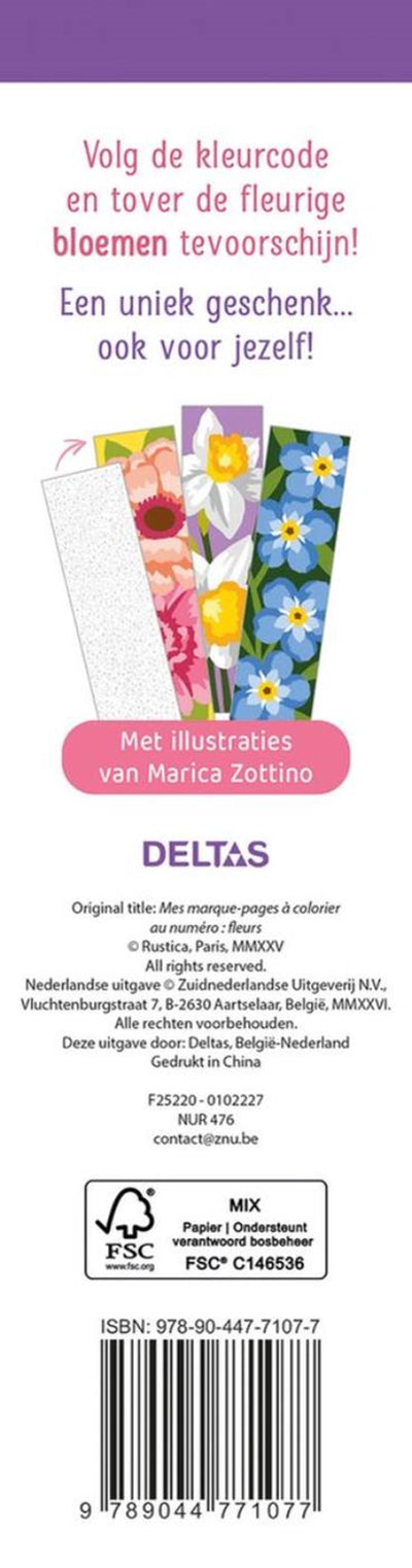 Deltas los marcapáginas para colorear más bonitos color por número - flores