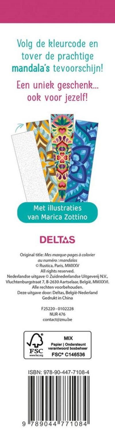 Deltas los marcapáginas para colorear más bonitos mandalas de colores por número