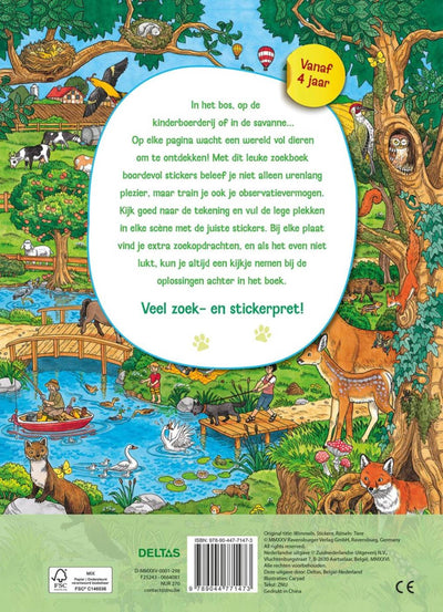Deltas mi divertido libro de búsqueda con pegatinas - animales