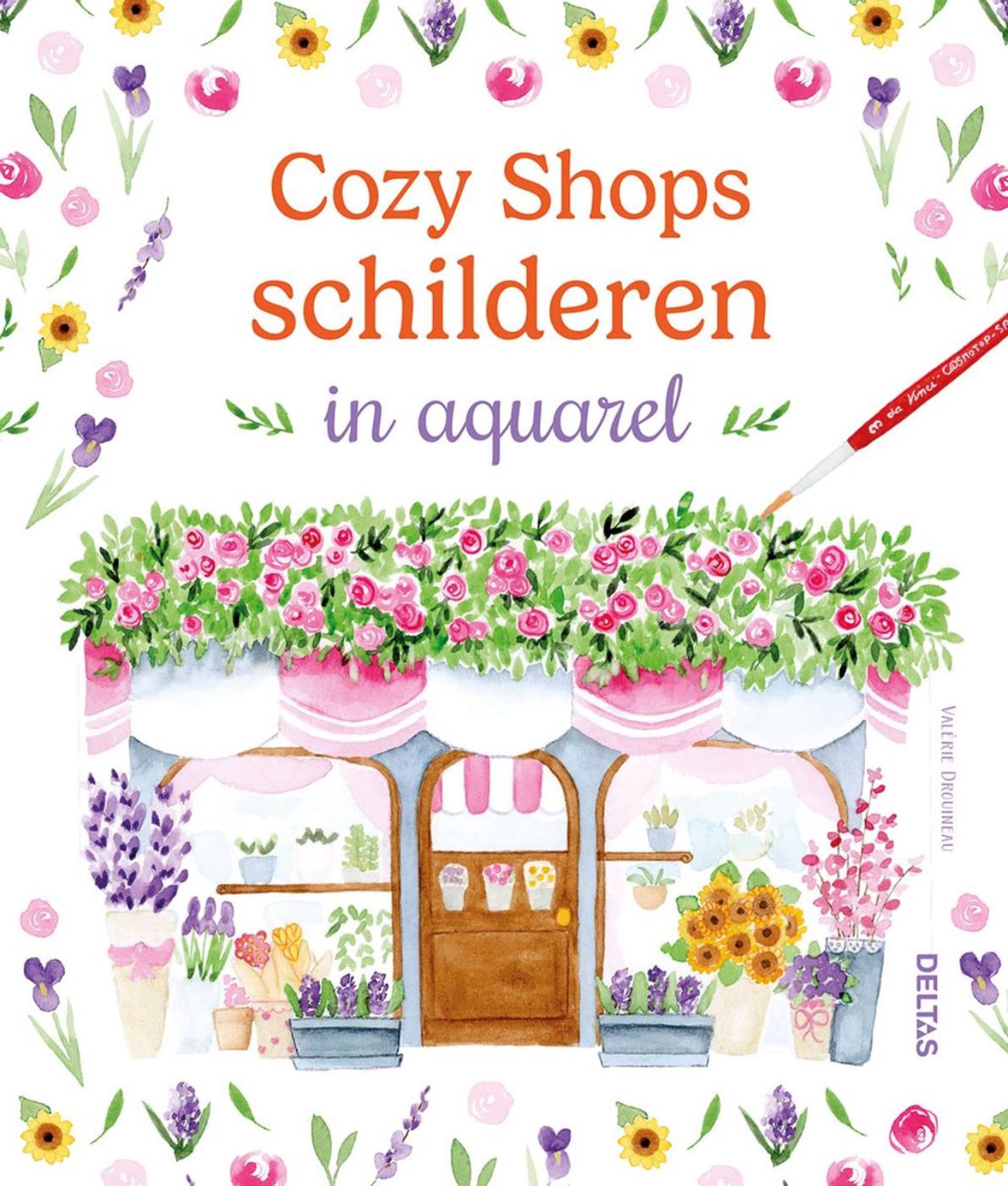 Deltas cozy shops schilderen in aquarel