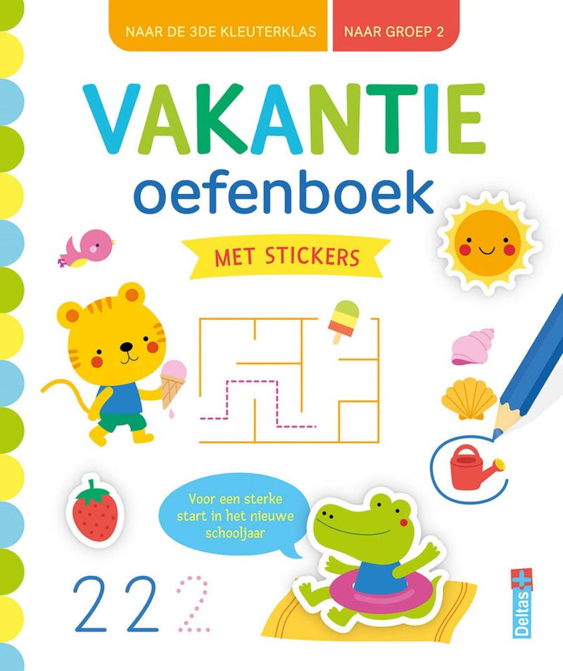 Cuaderno de ejercicios de vacaciones deltas con pegatinas grupo 2