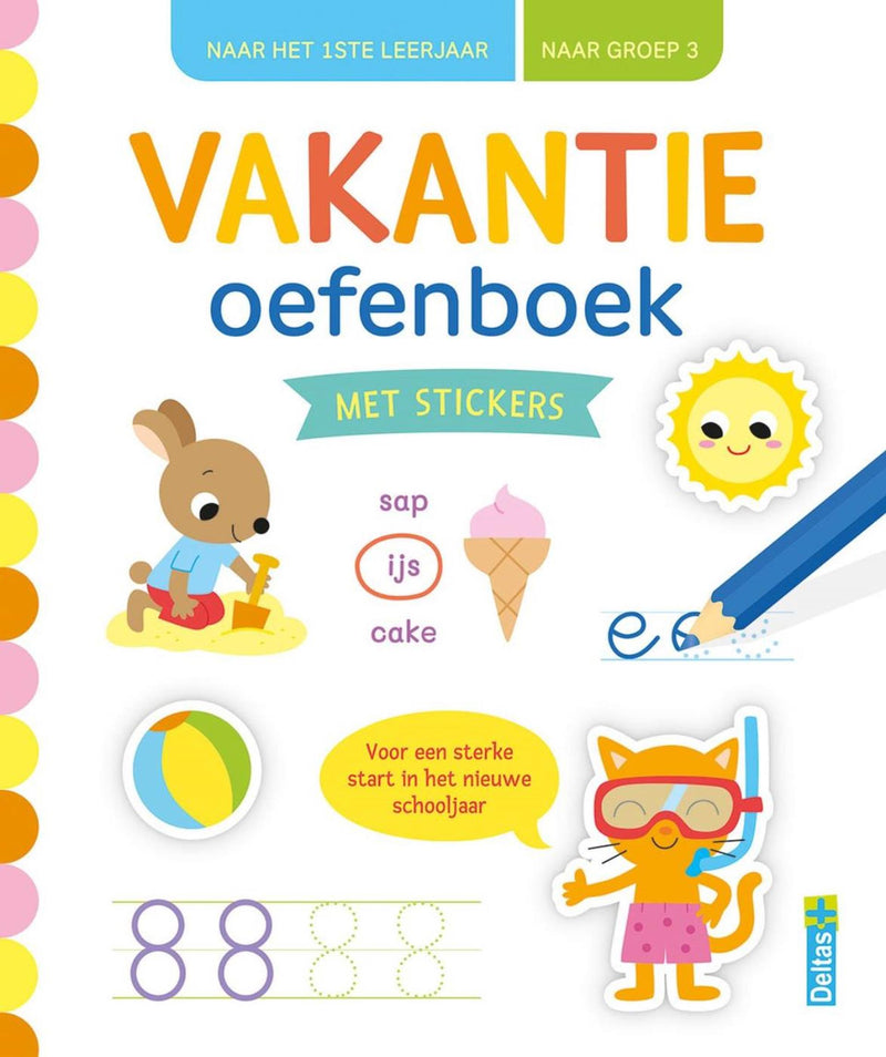 Cuaderno de ejercicios de vacaciones deltas con pegatinas grupo 3