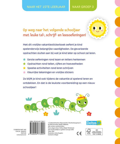 Cuaderno de ejercicios de vacaciones deltas con pegatinas grupo 3