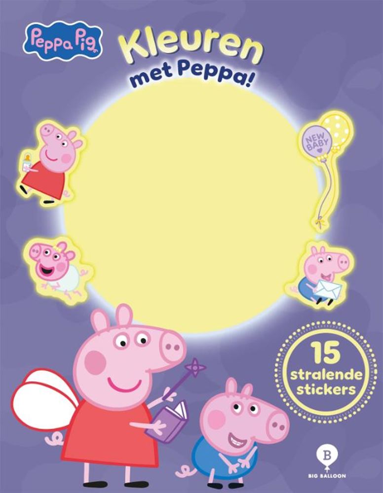 Big balloon kleuren met peppa pig glow in the dark