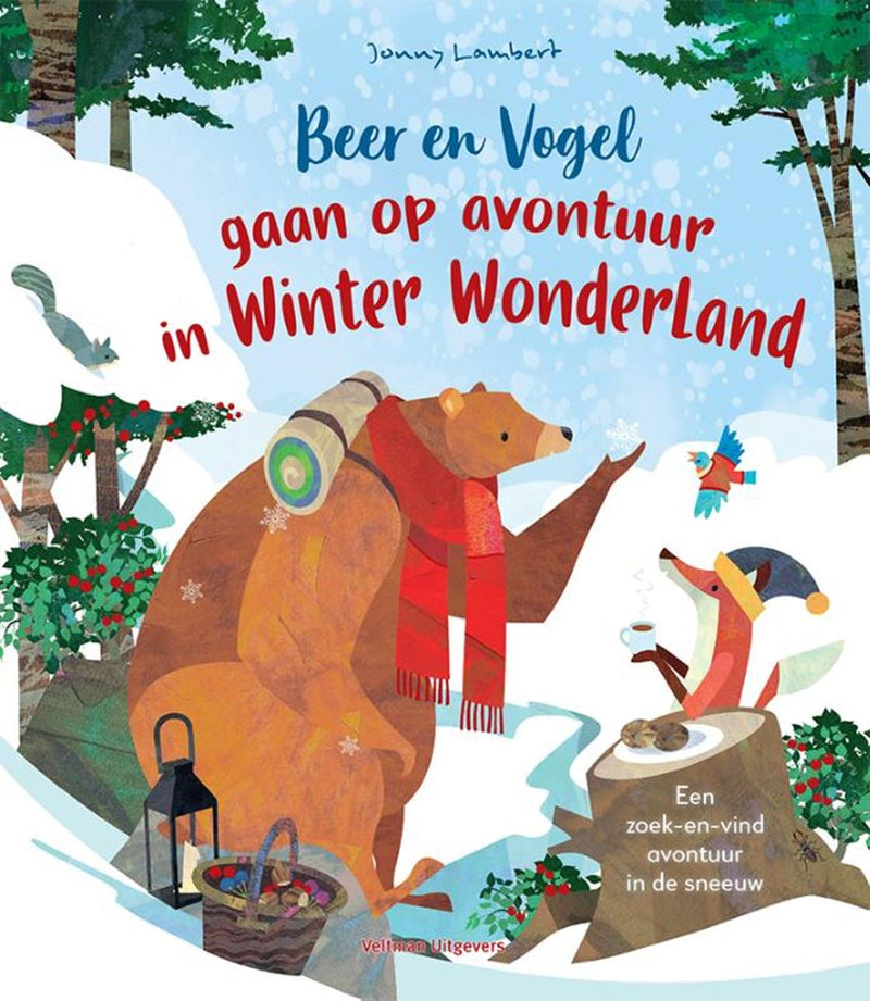 Orso e uccello vanno all'avventura in inverno