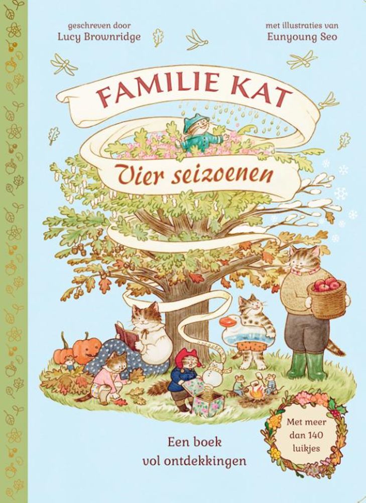 Kartonboek: vier seizoenen. familie kat.