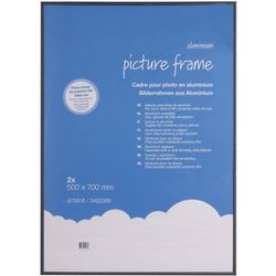 Cornice intercambiabile in alluminio e plexiglass antiriflesso 50x70cm nero