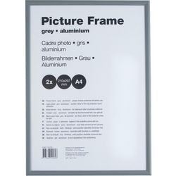 Marco intercambiable de aluminio y antirreflejo 21x29,7cm gris