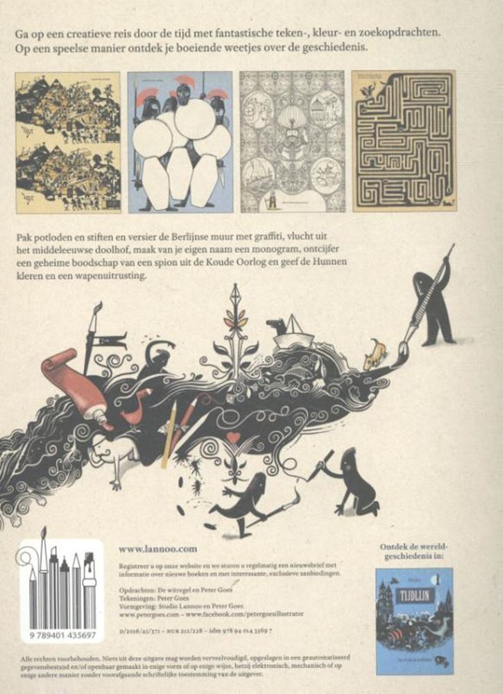 Libro de actividades de la línea de tiempo. viaje creativo. 8+