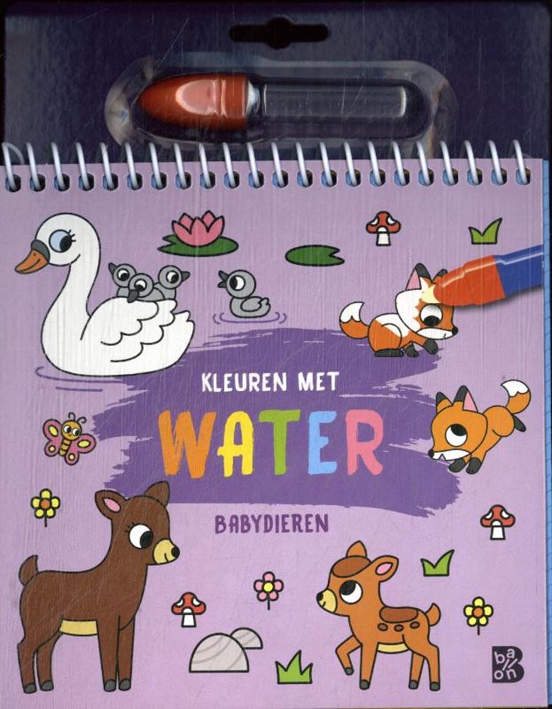Standard publisher coloring with water - baby animals