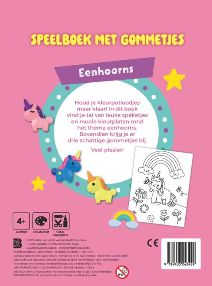 Playbook con gomme da cancellare: unicorni 4+