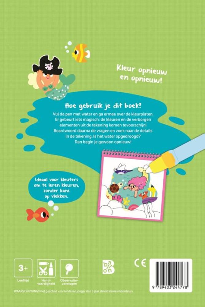 Kleuren met water zeemeerminnen 3+