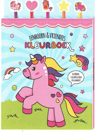 Libro para colorear con lápices de colores - amigos unicornios