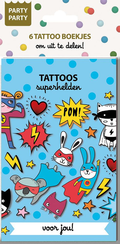 Ty par par 6 tattoo booklets - superhero
