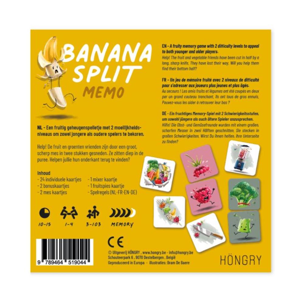 Höngry banana split, memory spel. 3+