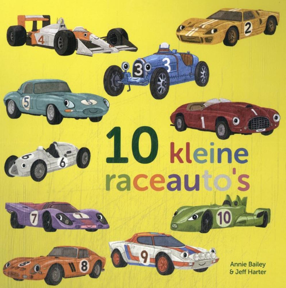 Libro de cartón: diez pequeños coches de carreras 1+