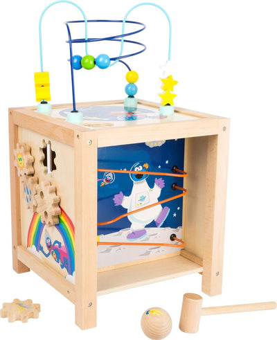 Clasificador de formas de madera Small foot - cubo de motricidad barrio sésamo 27 x 27 cm - - juguetes de barrio sésamo