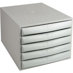 Cassettiera exacompta multiform grigia 5 cassetti 284 x 218 x 387 mm