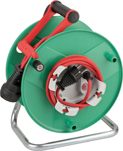 Brennerstuhl garant g bretec ip44 avvolgicavo (avvolgicavo da esterno per il giardino con cavo da 38+2 m in rosso, plastica speciale, uso esterno a breve termine, made in Germany)
