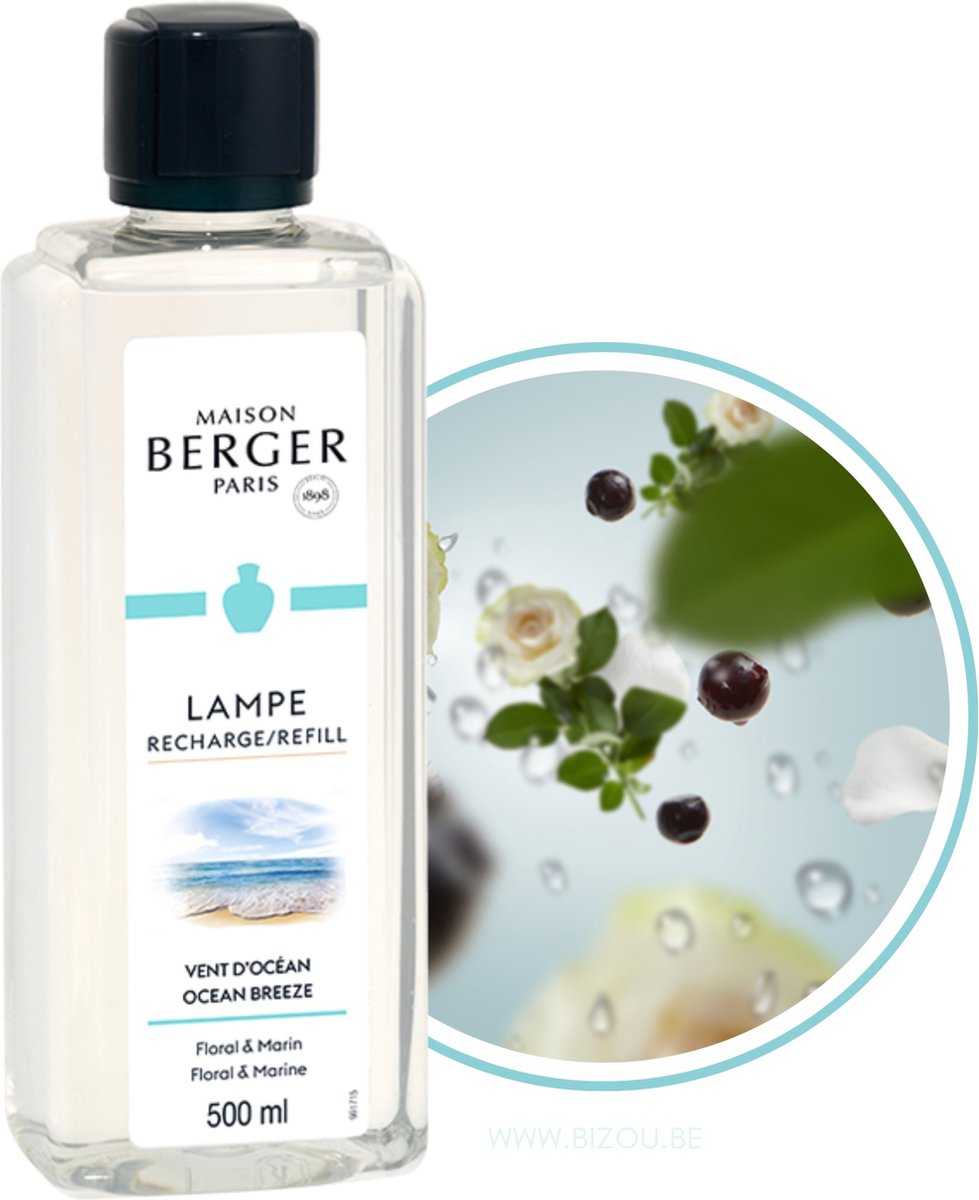 Lampe berger lampe maison berger - vent d'ocean - brezza dal mare - ricarica - bruciatore di fragranze - 500ml