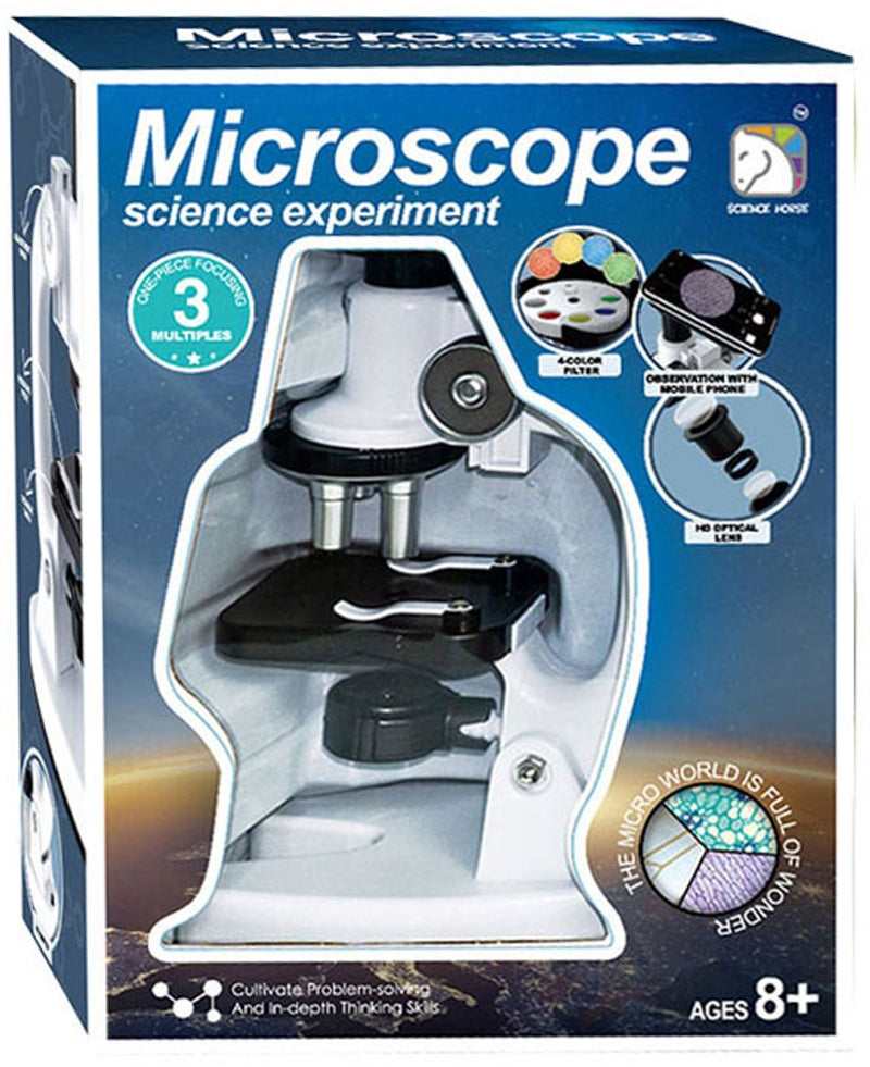 Microscopio científico, zoom 3x.