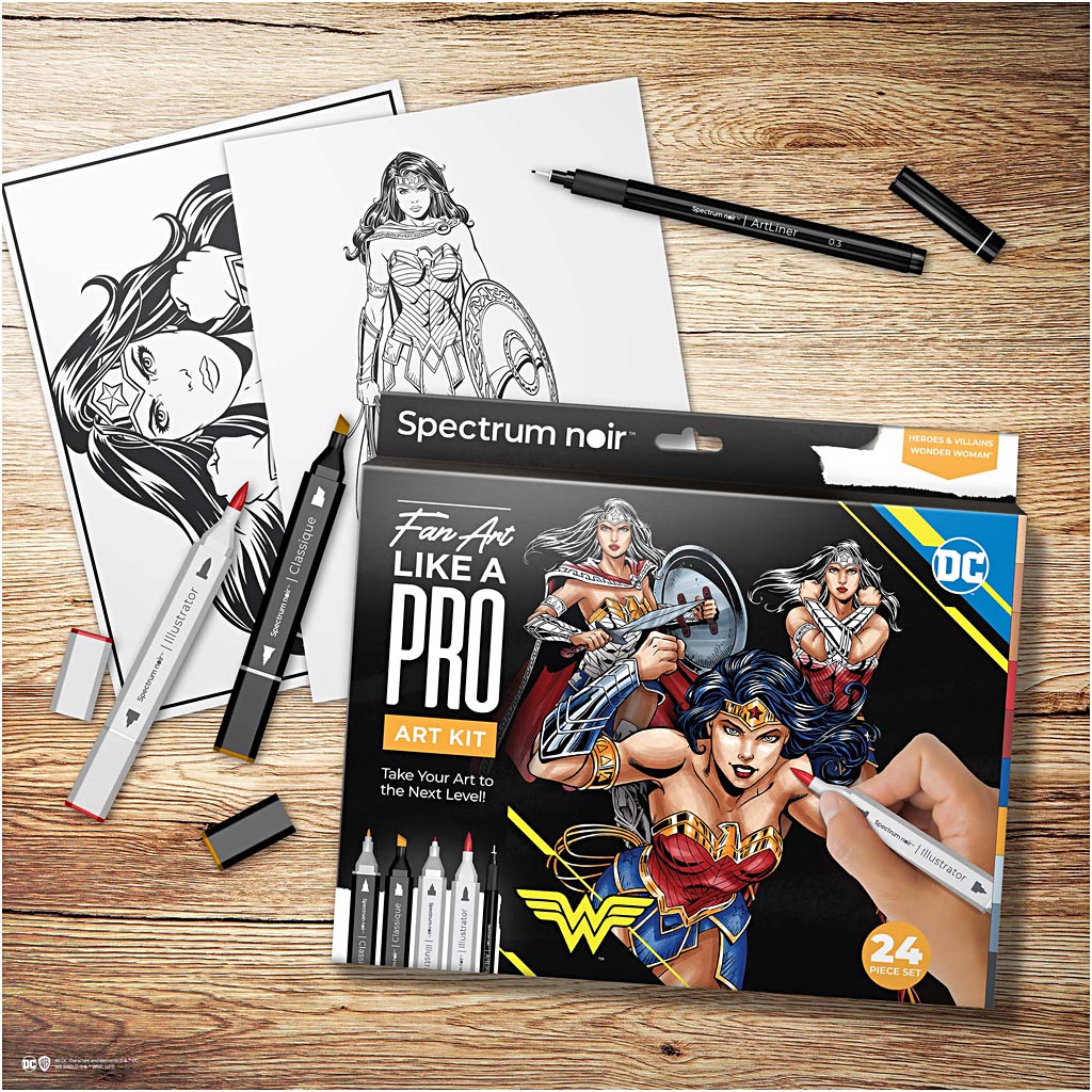 Creativ Company Hobbyset Ilustración Comic Book Heroes Wonder Woman Set de color