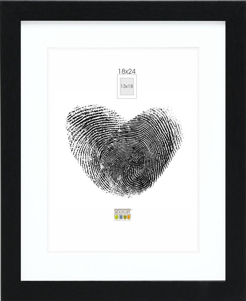 Cornice per foto Deknudt frames - nera con passepartout - 13x18 18x24 cm