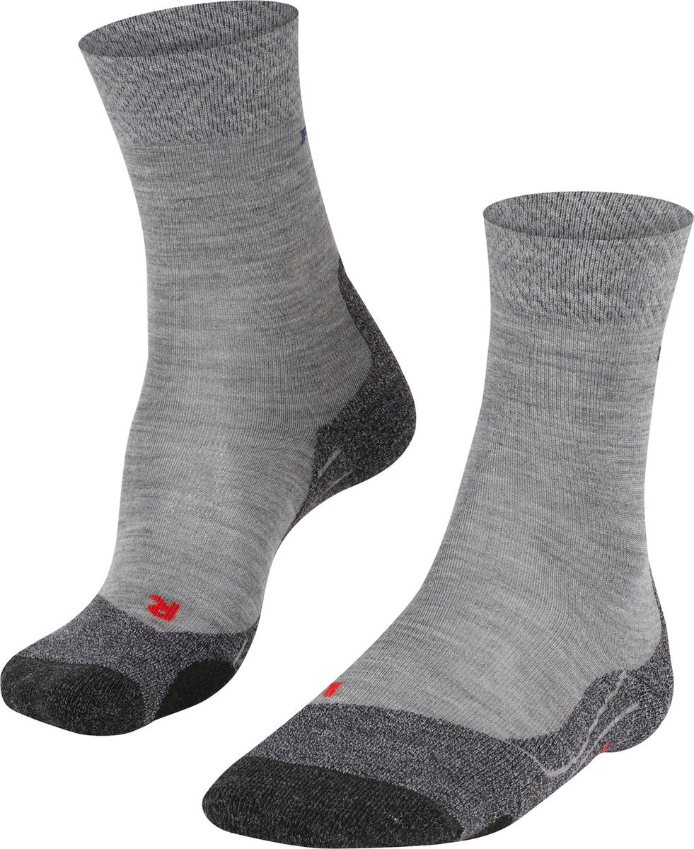 Falke tk2 melange anti-blaar dik wol functioneel materiaal wandelsokken heren grijs - maat 42-43