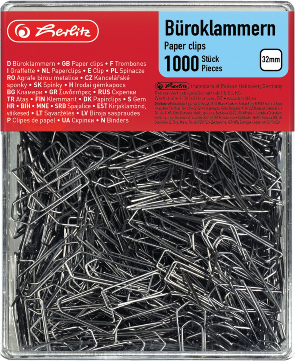 Graffette Herlitz - zincate - 32 mm - 1.000 pezzi