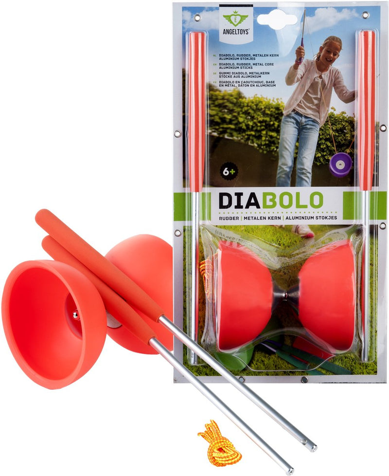 Goma de diábolo Engelhart con palos de aluminio rojo