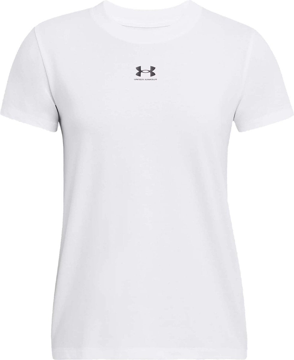 Camiseta deportiva under armour ua rival core ss-wht para mujer - blanco - negro