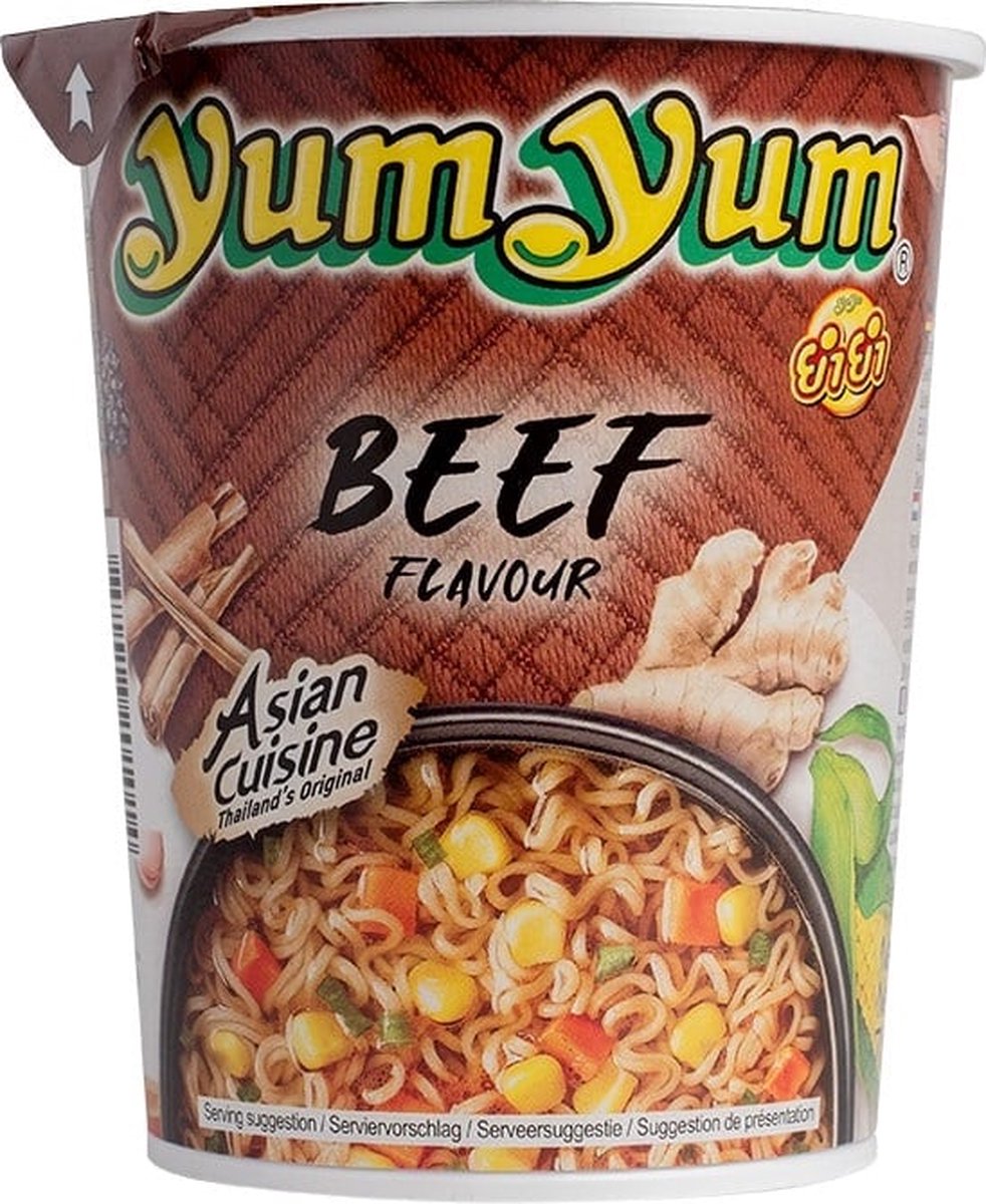 Yum yum noodles istantanei al manzo - 12 x 70 gr - confezione risparmio