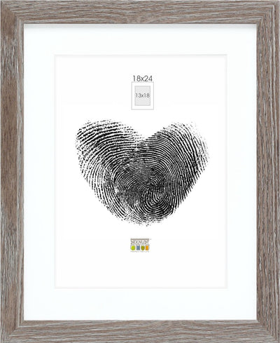 Deknudt frames fotolijst - grijs met passe-partout - 13x18 18x24 cm