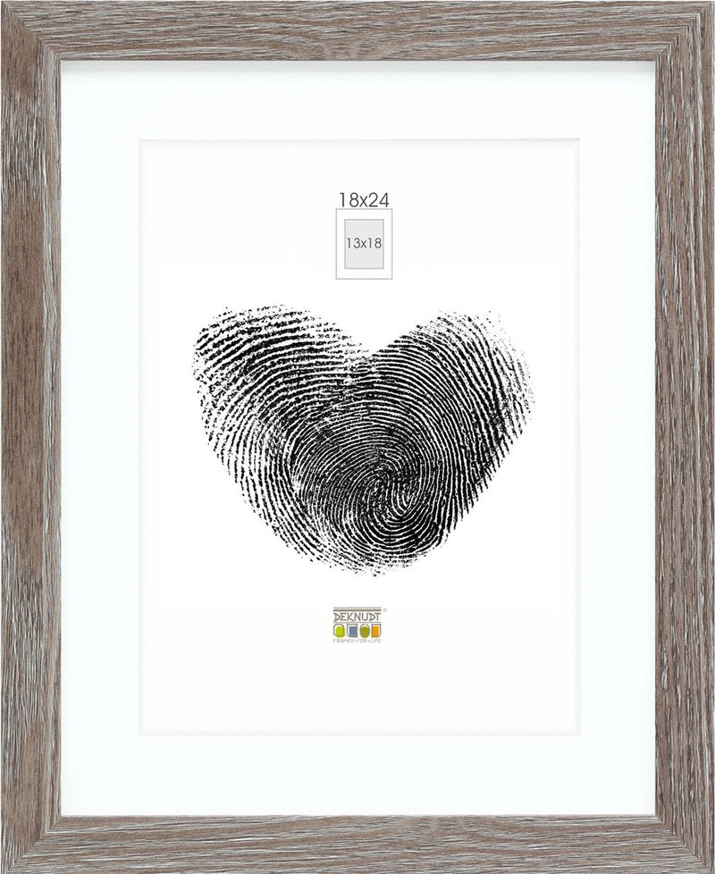 Cornice per foto Deknudt frames - grigia con passepartout - 13x18 18x24 cm
