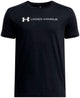 Under armour ua b logo wordmark ss unisex sportshirt - zwart - wit - grijs