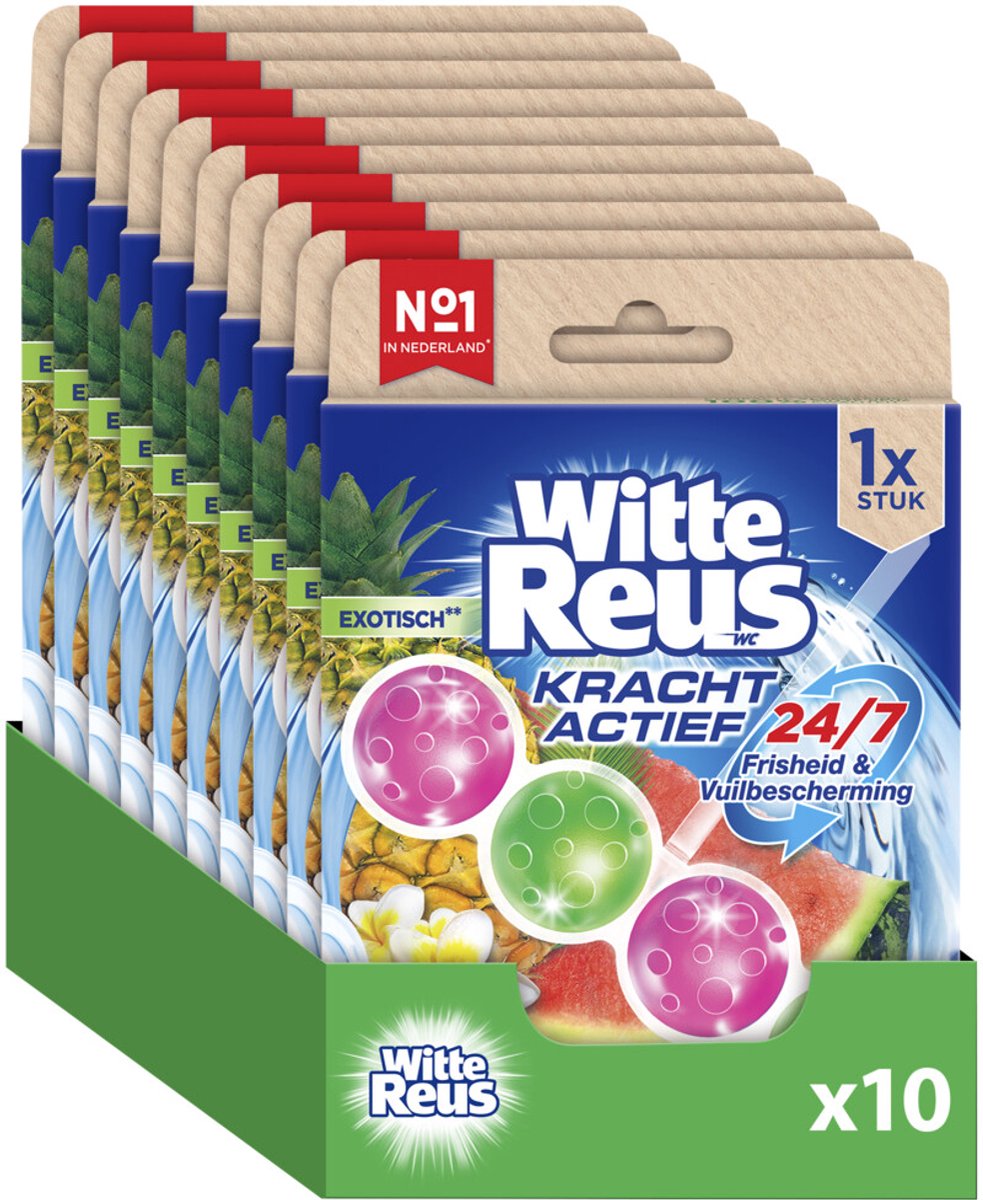 Blocco WC esotico bianco gigante Power Active 50 g - blocchi WC - confezione risparmio - 10 pezzi